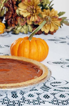 homemade pumpkin pieの写真素材