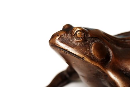 Macro of brass frogの写真素材