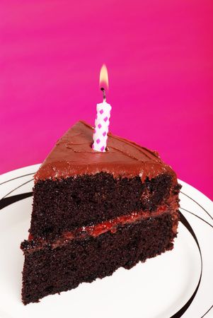 double chocolate birthday cakeの写真素材