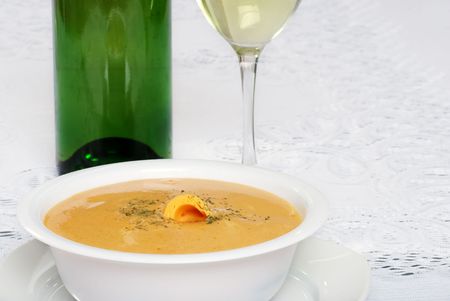 closeup cheddar cheese soupの写真素材