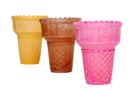 colorful ice cream conesの写真素材