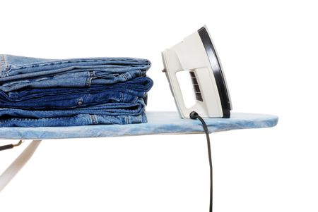 Fresh Ironed Blue Jeansの写真素材