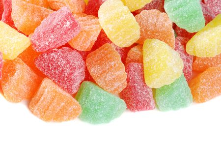 Isolated Assorted Fruit Slice Candyの写真素材