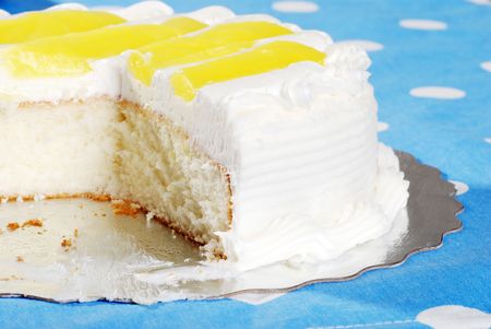 homemade vanilla lemon cakeの写真素材