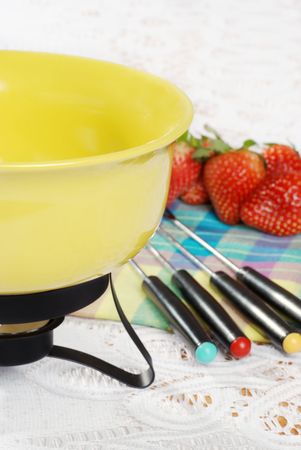 yellow fondue setの写真素材