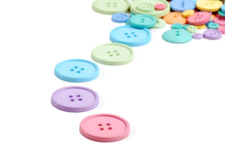 colorful line of clothing buttonsの写真素材