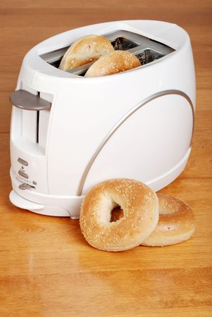 toaster with  bagelsの写真素材
