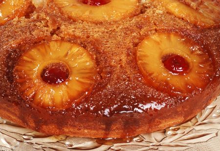 macro pineapple upside down cakeの写真素材