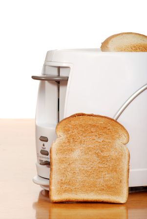 toast leaning on toasterの写真素材