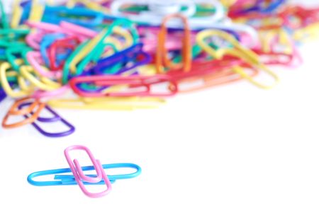 colorful paper clipsの写真素材