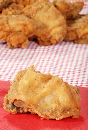 closeup fried chickenの写真素材