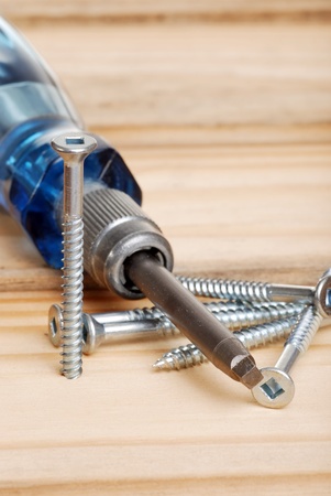 screwdriver and screwsの写真素材
