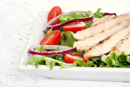 grilled chicken saladの写真素材
