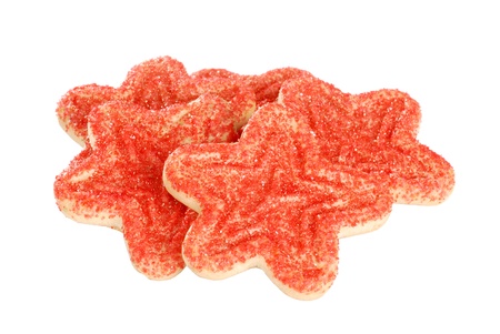 isolated red star christmas cookiesの写真素材