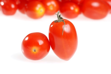 closeup cherry tomatoesの写真素材