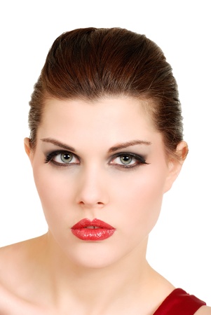 headshot beautiful young womanの写真素材