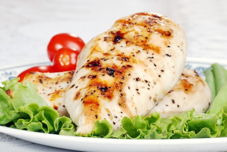 macro grilled chicken shallow DOFの写真素材