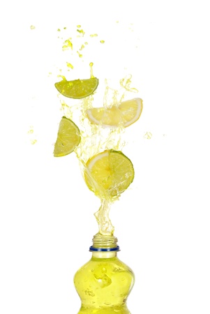 lemon lime drink splashの写真素材