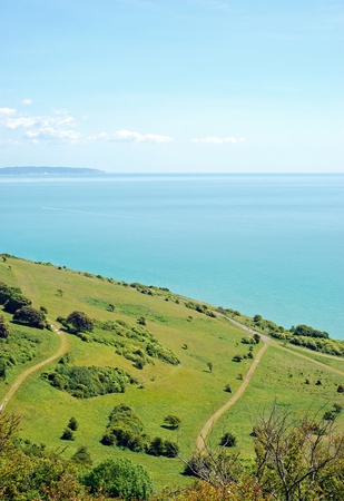 View from beachy head eastbourne englandの写真素材