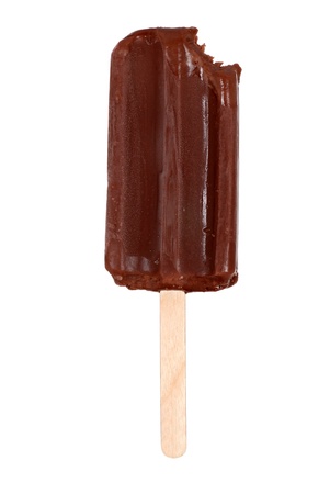 bite from chocolate fudge popsicleの写真素材