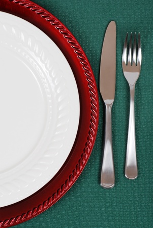 Christmas table settingの写真素材