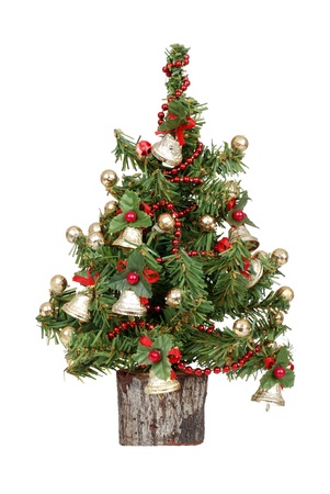 decorated mini christmas treeの写真素材