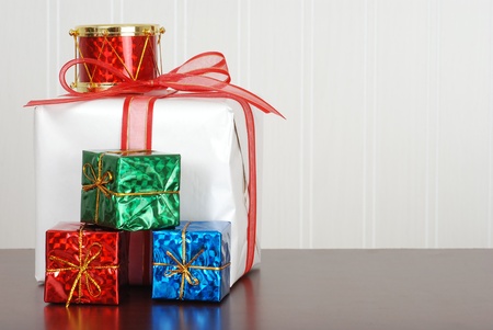 Christmas presents with a drum
