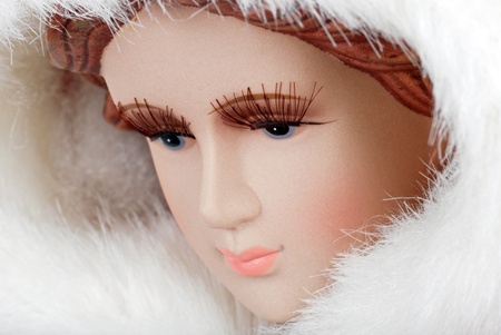 closeup woman face manikinの写真素材