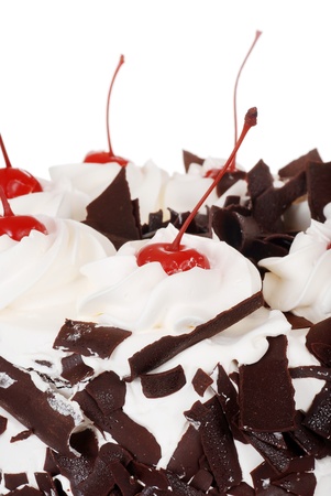 closeup black forest cakeの写真素材