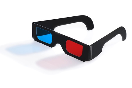 3D glasses with reflectionの写真素材