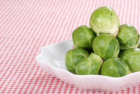 Brussel sprouts in a bowlの写真素材