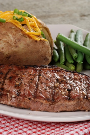 Closeup barbecue strip loin steakの写真素材