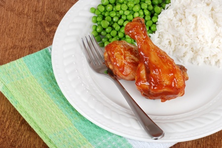 top view chicken legs with barbecue sauceの写真素材