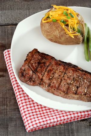 top view strip loin steakの写真素材