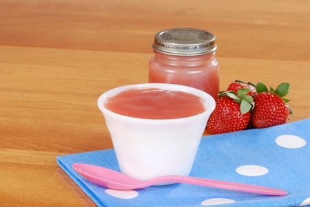 Strawberry baby foodの写真素材