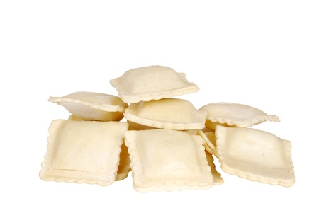 Isolated uncooked ravioliの写真素材
