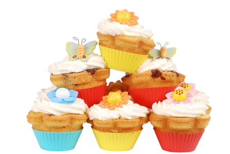 Pile of easter cupcakesの写真素材