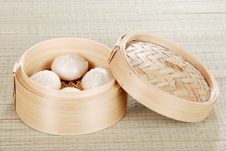 Dumpling basket with pork bunsの写真素材