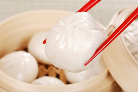 Macro asian pork bunの写真素材