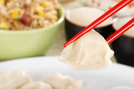 Macro asian dumplingの写真素材