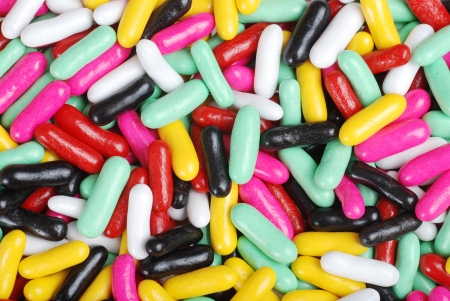 Assorted candy covered licoriceの写真素材