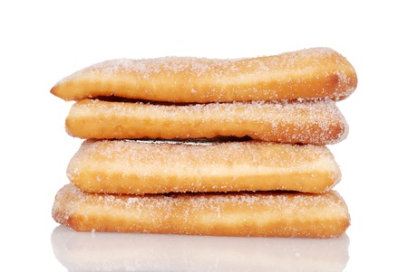 Pile of sugar donutsの写真素材