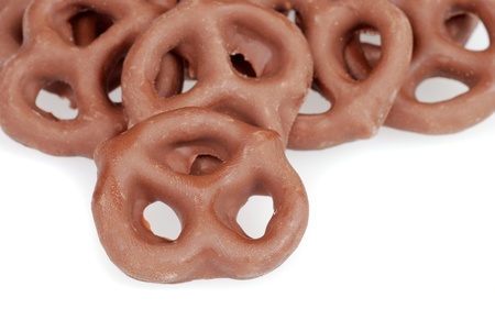 milk chocolate covered pretzelsの写真素材