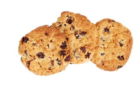 Isolated oatmeal raisin cookiesの写真素材