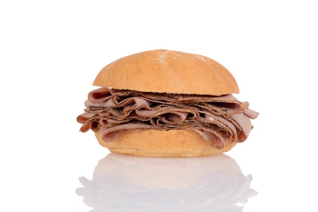 Roast beef on a bunの写真素材