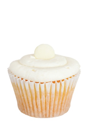 Isolated white cupcakeの写真素材