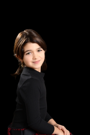romanian child portrait on blackの写真素材