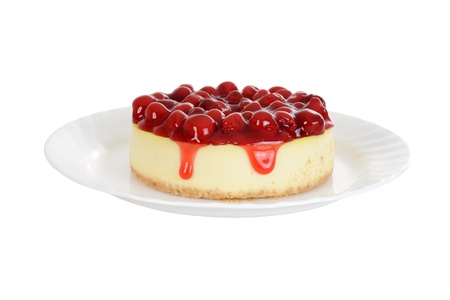 Cherry cheesecake isolatedの写真素材