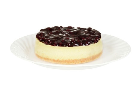 isolated blueberry cheesecakeの写真素材