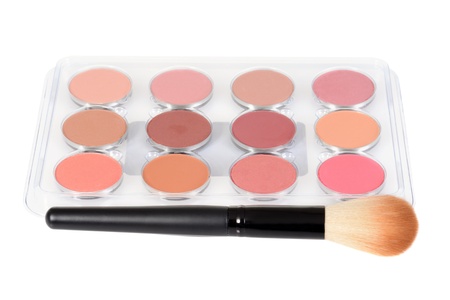 blusher palette with a brushの写真素材